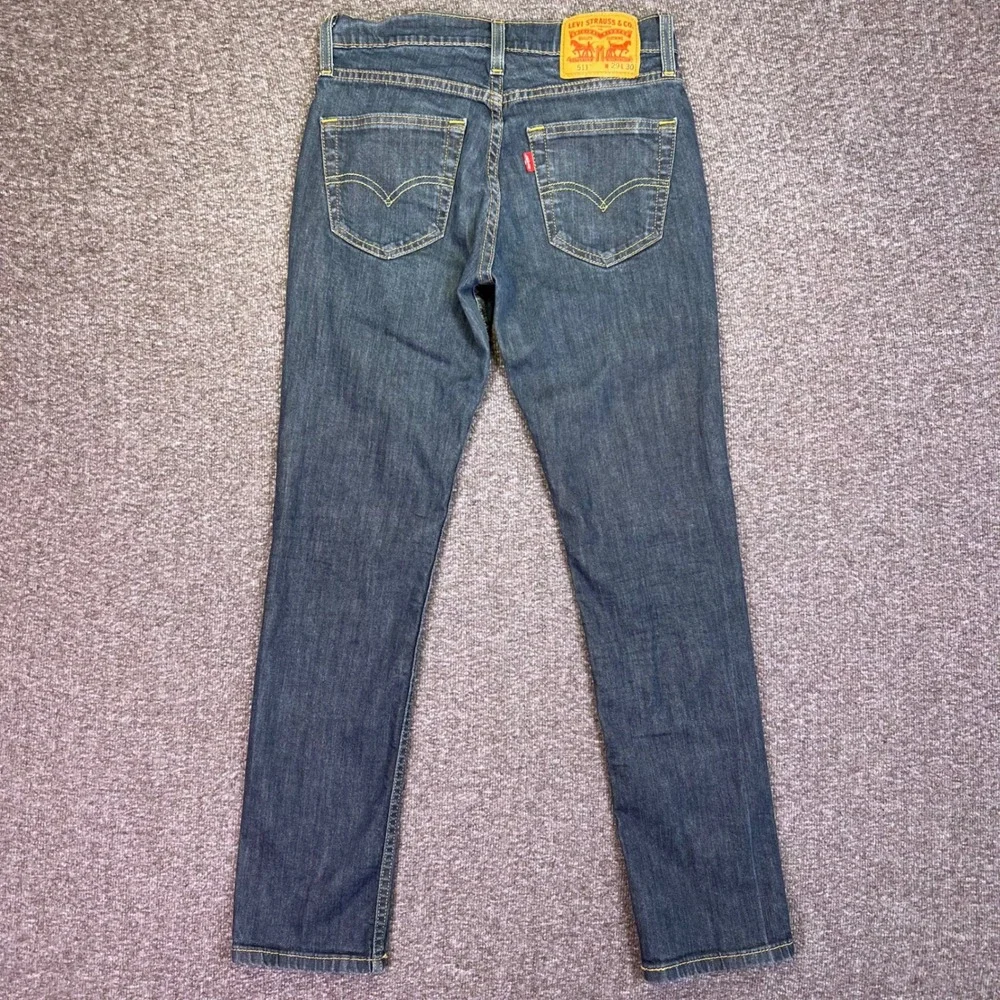 Levis 511 Jeans Men 28x28 Dull Wash Slim Casual Grunge Lightweight Stretch Denim